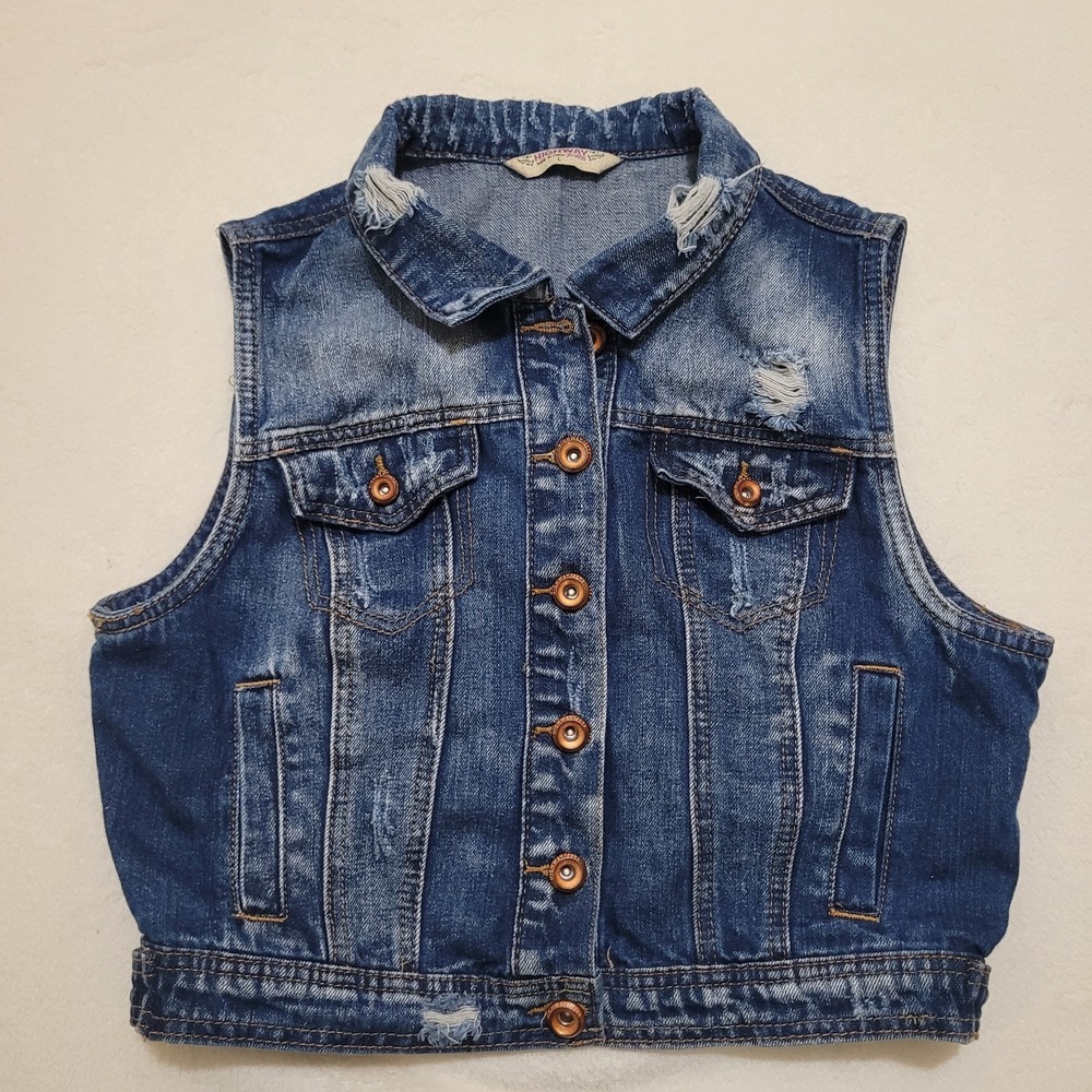 Highway Girl's‎ Size L Blue Denim Vest